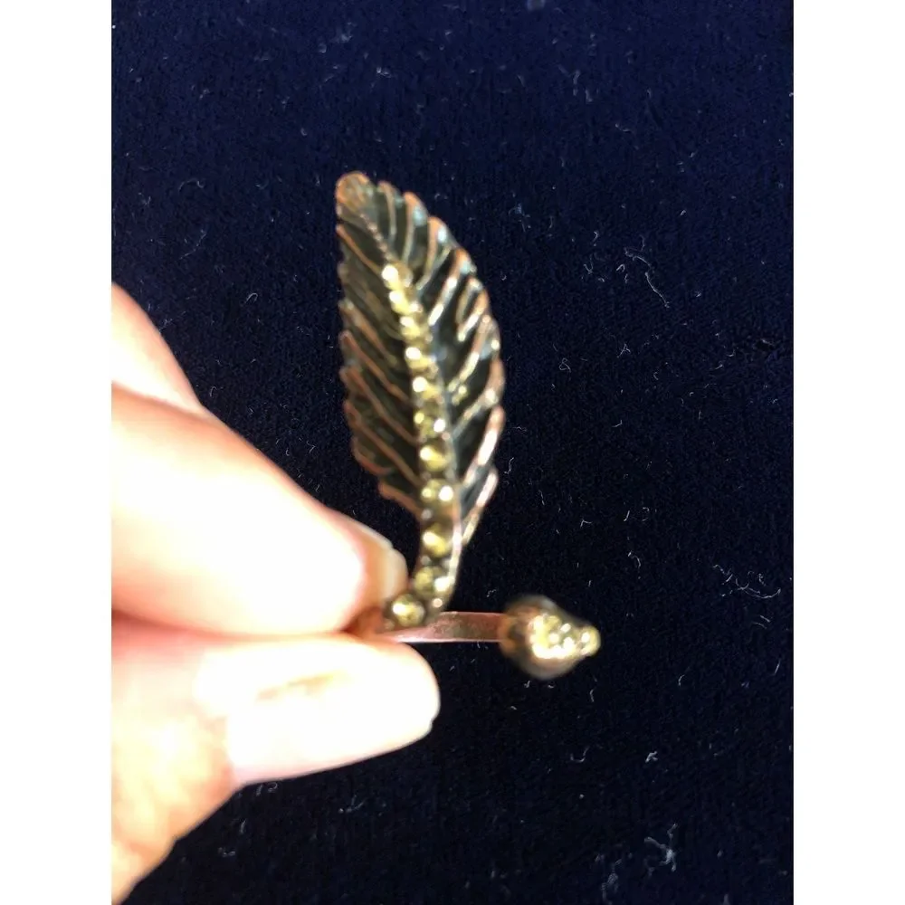 Owl & feather rings bundle gold tone